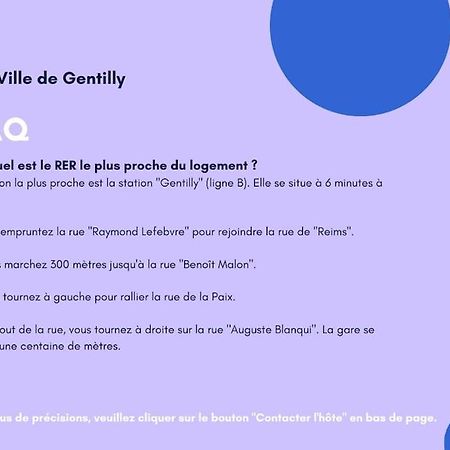 Paris Gentilly Appartement Tout Equipe - Rer B Екстериор снимка
